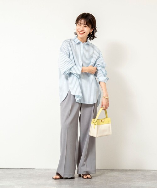 NOLLEY’S Sophi(ノーリーズソフィ)の「ウォッシャブルタンブラーストライプ3WAYシャツ(シャツ/ブラウス・レディース・ブルー系その他3/ピンク系その他3・38)」の4枚目の写真