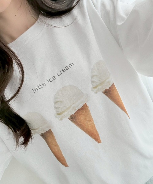 etta（エタ）の「デザートプリントロンT／長袖Tシャツ（Tシャツ/カットソー・レディース・ホワイト・MEDIUM/LARGE/SMALL/X-LARGE/X-SMALL）」の9枚目の写真