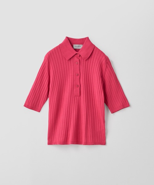 JOHN SMEDLEY（ジョンスメドレー）の「コットンリブニットポロシャツ（ポロシャツ・レディース・ピンク系その他2・M）」の2枚目の写真