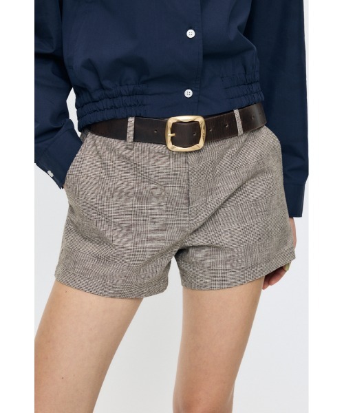 MOUSSY(マウジー)の「【26年SS新作】【セットアップ対応】LINEN BLEND MICRO ショートパンツ(その他パンツ・レディース・グレー/ブラウン・1/2)」の3枚目の写真