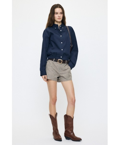 MOUSSY(マウジー)の「【26年SS新作】【セットアップ対応】LINEN BLEND MICRO ショートパンツ(その他パンツ・レディース・グレー/ブラウン・1/2)」の5枚目の写真