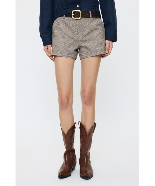 MOUSSY(マウジー)の「【26年SS新作】【セットアップ対応】LINEN BLEND MICRO ショートパンツ(その他パンツ・レディース・グレー/ブラウン・1/2)」の7枚目の写真