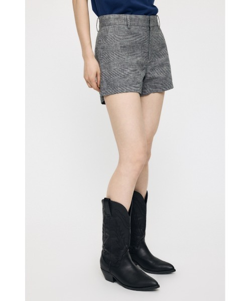 M_ ミックスニットショートパンツ アンダーバー MOUSSY 26年SS新作】【セットアップ対応】LINEN BLEND MICRO ショートパンツ