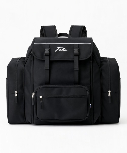 FILA(フィラ)の「【karlas別注】FILA フィラ サブリュック 拡張付リュックサック 子供 キッズ 学生 通学 通勤 大容量 筆記体ロゴ(バックパック/リュック・キッズ・ブラック/ベージュ・FREE)」の3枚目の写真