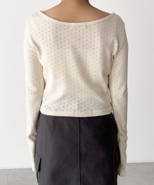 CANAL JEAN（キャナルジーン）の「HARING　アイレットカーディガン（カーディガン/ボレロ・レディース・レッド/アイボリー/ブラック・ONE SIZE）」の14枚目の写真