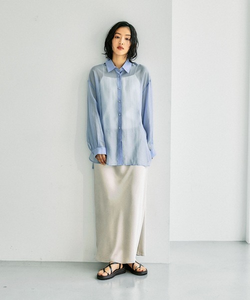 LEPSIM（レプシィム）の「ストレッチサテンスカートSS　652447（スカート・レディース・ブラック/アイボリー/セージグリーン/ライトブルー・TALL/FREE）」の19枚目の写真