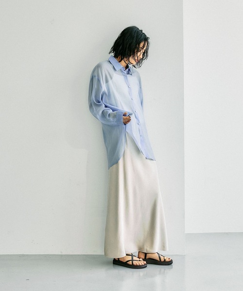 LEPSIM（レプシィム）の「ストレッチサテンスカートSS　652447（スカート・レディース・ブラック/アイボリー/セージグリーン/ライトブルー・TALL/FREE）」の20枚目の写真