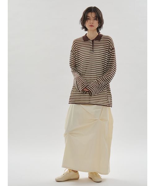 【新品未使用】emmi エミ　シアーボーダーポロニット　26SS シアーボーダーポロニット（ニット/セーター）｜emmi（エミ）の