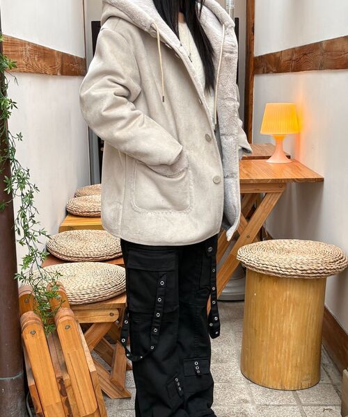 THE GREEN LAB（ザグリーンラボ）の「アイレットストラップブーツカットカーゴパンツ[ブラック]（その他パンツ・レディース・その他・FREE）」の7枚目の写真