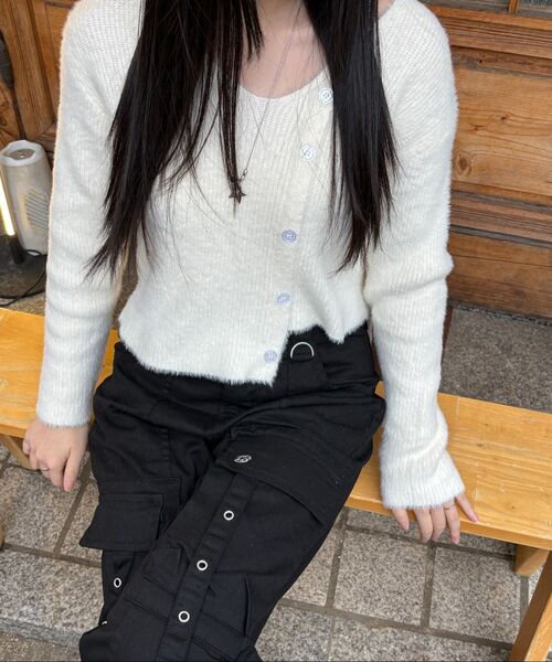 THE GREEN LAB（ザグリーンラボ）の「アイレットストラップブーツカットカーゴパンツ[ブラック]（その他パンツ・レディース・その他・FREE）」の2枚目の写真