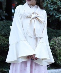 axes femme | レース使いベルスリーブコート(ダッフルコート)