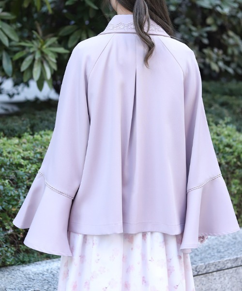 axes femme(アクシーズファム)の「レース使いベルスリーブコート(ダッフルコート・レディース・キナリ/ピンク/ブラック・FREE)」の6枚目の写真