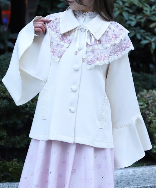 axes femme(アクシーズファム)の「レース使いベルスリーブコート(ダッフルコート・レディース・キナリ/ピンク/ブラック・FREE)」の13枚目の写真