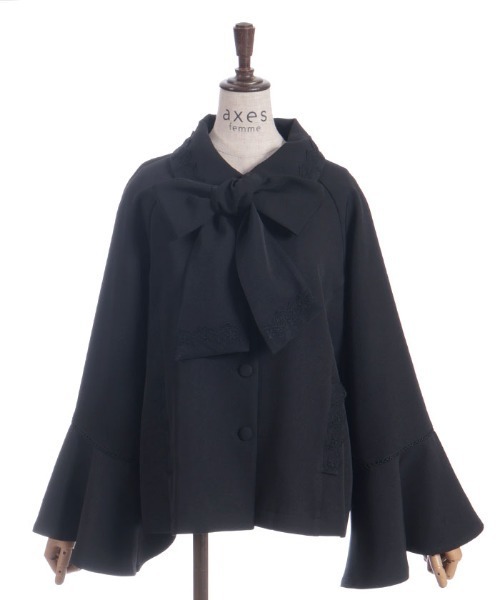 axes femme(アクシーズファム)の「レース使いベルスリーブコート(ダッフルコート・レディース・キナリ/ピンク/ブラック・FREE)」の18枚目の写真