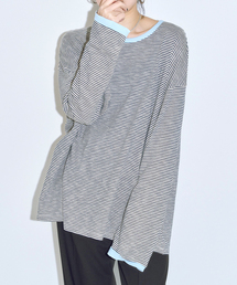 CITYSHOP | [THE MOOD]スラブボーダーロングTシャツ(Tシャツ/カットソー)