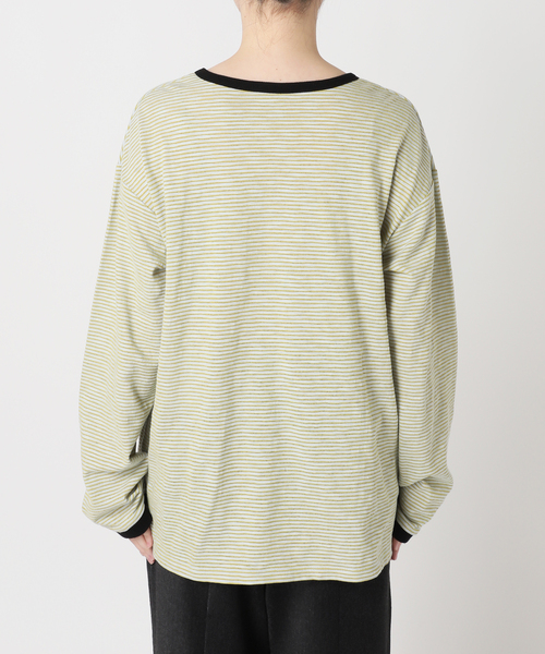 CITYSHOP（シティーショップ）の「[THE MOOD]スラブボーダーロングTシャツ（Tシャツ/カットソー・レディース・グリーン/ブラック・38/36）」の12枚目の写真