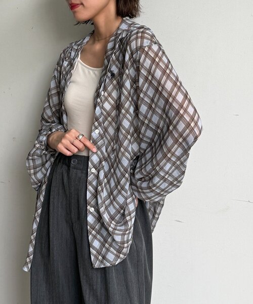 U.S. POLO ASSN.（ユーエスポロアッスン）の「【新素材/シアー】アソートフードシャツ（シャツ/ブラウス・レディース・イエロー/ブルー/ホワイト/ブラウン/ネイビー/グリーン/イエロー系その他/ブラウン系その他・FREE）」の3枚目の写真