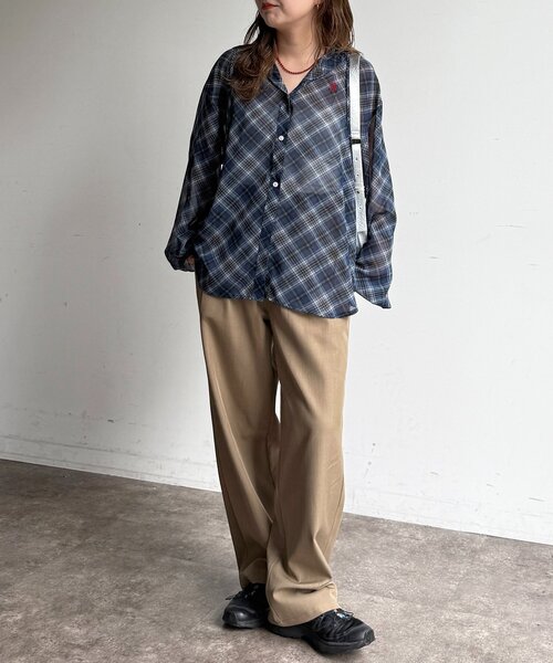 U.S. POLO ASSN.（ユーエスポロアッスン）の「【新素材/シアー】アソートフードシャツ（シャツ/ブラウス・レディース・イエロー/ブルー/ホワイト/ブラウン/ネイビー/グリーン/イエロー系その他/ブラウン系その他・FREE）」の9枚目の写真