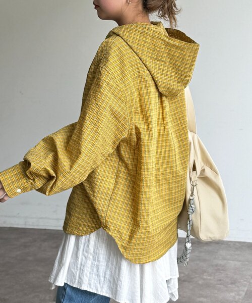 U.S. POLO ASSN.（ユーエスポロアッスン）の「【新素材/シアー】アソートフードシャツ（シャツ/ブラウス・レディース・イエロー/ブルー/ホワイト/ブラウン/ネイビー/グリーン/イエロー系その他/ブラウン系その他・FREE）」の12枚目の写真