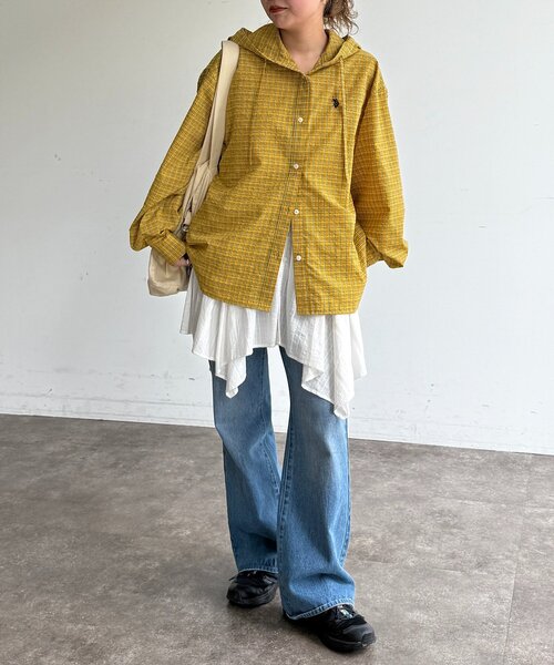 U.S. POLO ASSN.（ユーエスポロアッスン）の「【新素材/シアー】アソートフードシャツ（シャツ/ブラウス・レディース・イエロー/ブルー/ホワイト/ブラウン/ネイビー/グリーン/イエロー系その他/ブラウン系その他・FREE）」の15枚目の写真