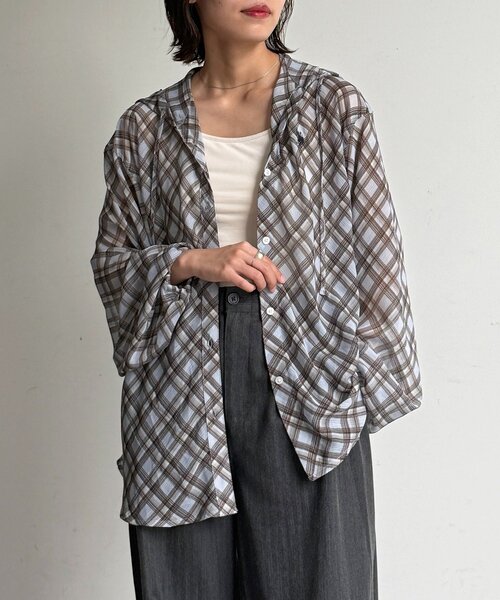 U.S. POLO ASSN.（ユーエスポロアッスン）の「【新素材/シアー】アソートフードシャツ（シャツ/ブラウス・レディース・イエロー/ブルー/ホワイト/ブラウン/ネイビー/グリーン/イエロー系その他/ブラウン系その他・FREE）」の16枚目の写真