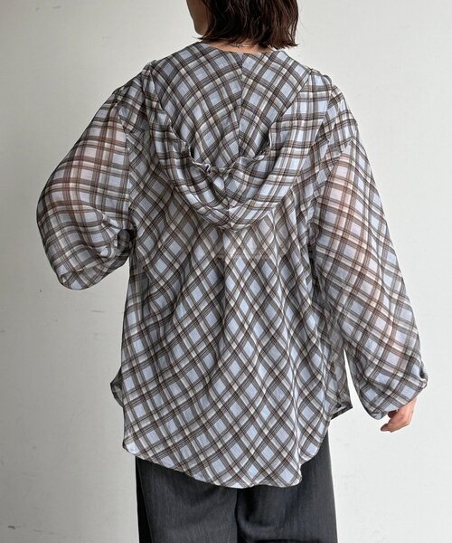 U.S. POLO ASSN.（ユーエスポロアッスン）の「【新素材/シアー】アソートフードシャツ（シャツ/ブラウス・レディース・イエロー/ブルー/ホワイト/ブラウン/ネイビー/グリーン/イエロー系その他/ブラウン系その他・FREE）」の18枚目の写真