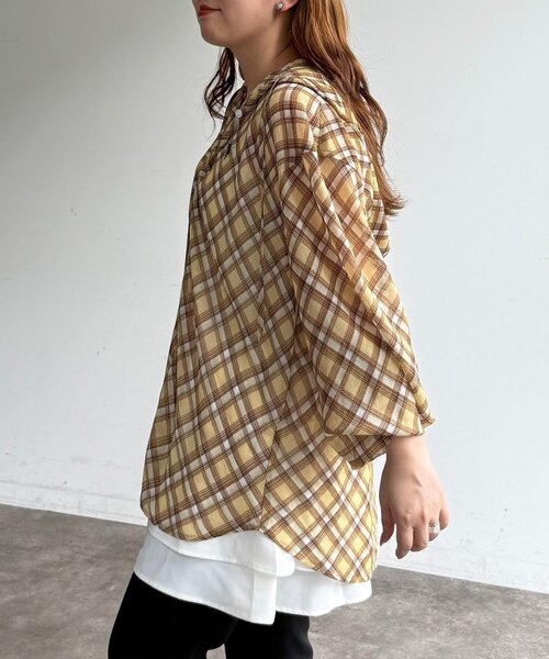 U.S. POLO ASSN.（ユーエスポロアッスン）の「【新素材/シアー】アソートフードシャツ（シャツ/ブラウス・レディース・イエロー/ブルー/ホワイト/ブラウン/ネイビー/グリーン/イエロー系その他/ブラウン系その他・FREE）」の21枚目の写真