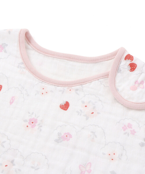 SLAP SLIP BABY（スラップスリップベビー）の「【お揃い】モチーフ総柄ガーゼスリーパーベビー（ベビーパジャマ/スリーパー・キッズ・ピンク系その他/ブルー系その他/ホワイト系その他・FREE）」の6枚目の写真