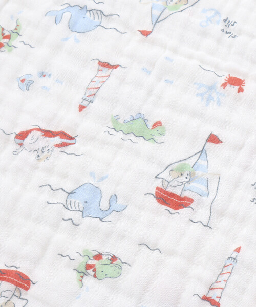 SLAP SLIP BABY（スラップスリップベビー）の「【お揃い】モチーフ総柄ガーゼスリーパーベビー（ベビーパジャマ/スリーパー・キッズ・ピンク系その他/ブルー系その他/ホワイト系その他・FREE）」の14枚目の写真