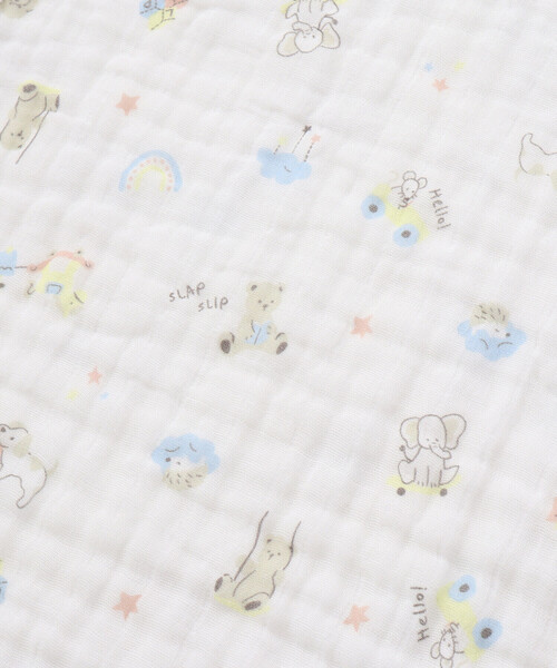 SLAP SLIP BABY（スラップスリップベビー）の「【お揃い】モチーフ総柄ガーゼスリーパーベビー（ベビーパジャマ/スリーパー・キッズ・ピンク系その他/ブルー系その他/ホワイト系その他・FREE）」の16枚目の写真