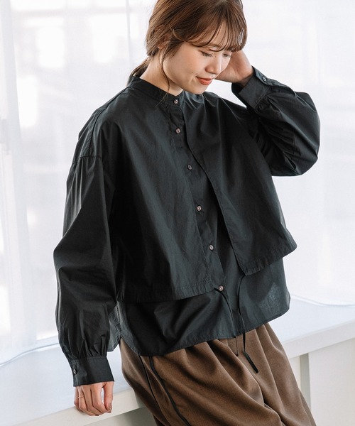 POU DOU DOU（プードゥドゥ）の「レイヤード風ブラウス（シャツ/ブラウス・レディース・ブラック/オフホワイト/ブルー系その他・3）」の2枚目の写真