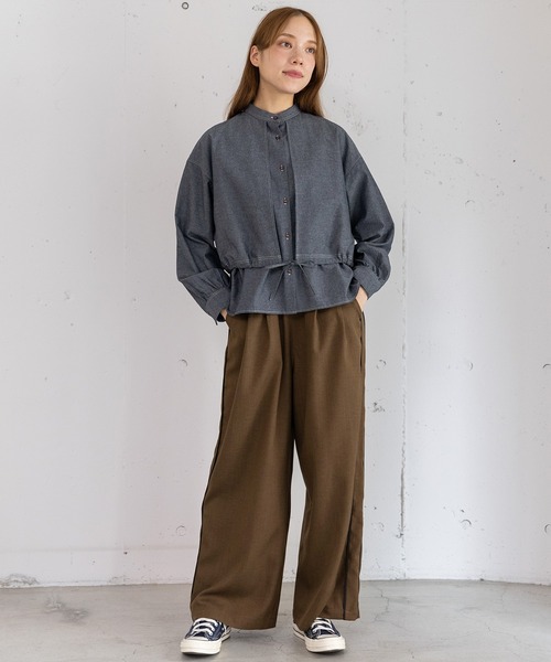 POU DOU DOU（プードゥドゥ）の「レイヤード風ブラウス（シャツ/ブラウス・レディース・ブラック/オフホワイト/ブルー系その他・3）」の7枚目の写真