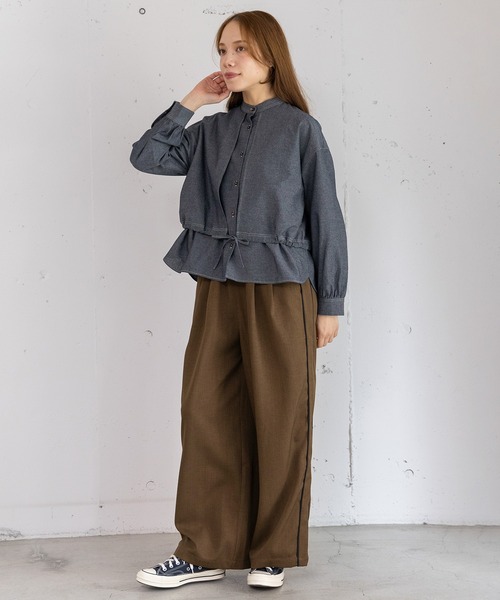 POU DOU DOU（プードゥドゥ）の「レイヤード風ブラウス（シャツ/ブラウス・レディース・ブラック/オフホワイト/ブルー系その他・3）」の8枚目の写真