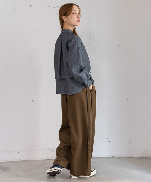 POU DOU DOU（プードゥドゥ）の「レイヤード風ブラウス（シャツ/ブラウス・レディース・ブラック/オフホワイト/ブルー系その他・3）」の9枚目の写真