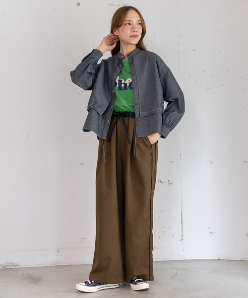 POU DOU DOU（プードゥドゥ）の「レイヤード風ブラウス（シャツ/ブラウス・レディース・ブラック/オフホワイト/ブルー系その他・3）」の11枚目の写真