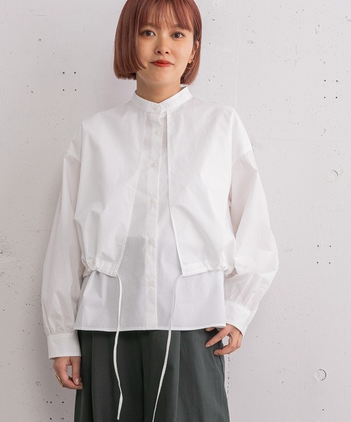 POU DOU DOU（プードゥドゥ）の「レイヤード風ブラウス（シャツ/ブラウス・レディース・ブラック/オフホワイト/ブルー系その他・3）」の21枚目の写真