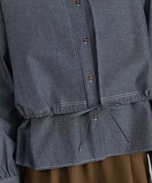 POU DOU DOU（プードゥドゥ）の「レイヤード風ブラウス（シャツ/ブラウス・レディース・ブラック/オフホワイト/ブルー系その他・3）」の5枚目の写真