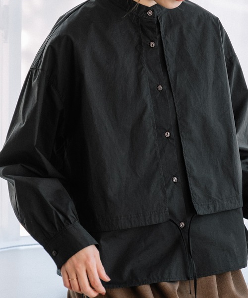 POU DOU DOU（プードゥドゥ）の「レイヤード風ブラウス（シャツ/ブラウス・レディース・ブラック/オフホワイト/ブルー系その他・3）」の6枚目の写真