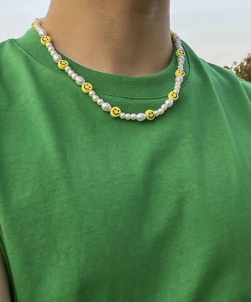 Bz】ビーズネックレス パール Y2K 韓国 ヒップホップ(BDS)（ネックレス