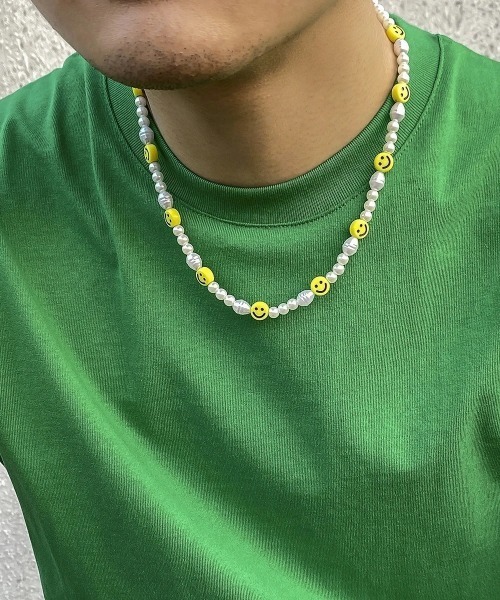 Bz】ビーズネックレス パール Y2K 韓国 ヒップホップ(BDS)（ネックレス