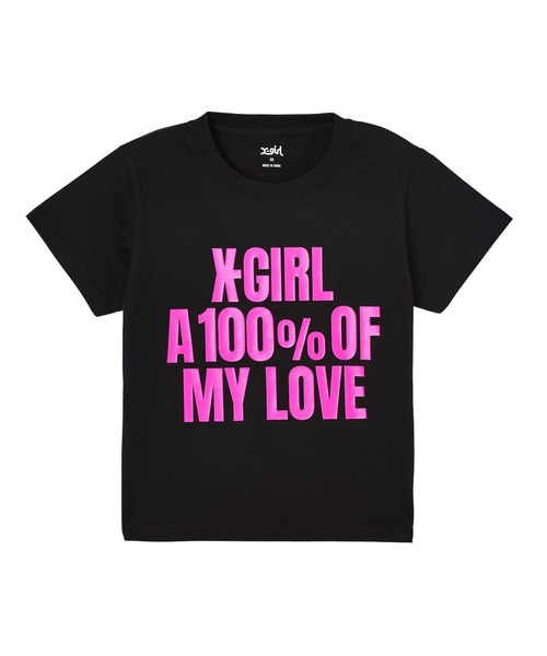X-girl(エックスガール)の「HEAVY BLOCK LOGO S/S BABY TEE(Tシャツ/カットソー・レディース・ブラック/ホワイト/レッド・S/M)」の3枚目の写真