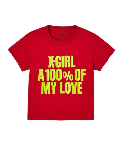 X-girl(エックスガール)の「HEAVY BLOCK LOGO S/S BABY TEE(Tシャツ/カットソー・レディース・ブラック/ホワイト/レッド・S/M)」の7枚目の写真