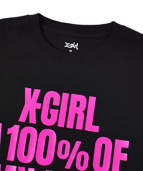X-girl(エックスガール)の「HEAVY BLOCK LOGO S/S BABY TEE(Tシャツ/カットソー・レディース・ブラック/ホワイト/レッド・S/M)」の11枚目の写真
