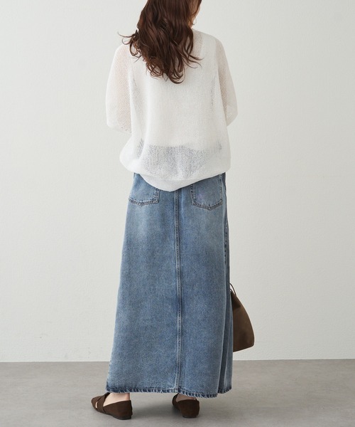 PUAL CE CIN（ピュアルセシン）の「アイレットデザインテープヤーンハーフスリーブニット（ニット/セーター・レディース・グレイッシュベージュ/ブラック/オフホワイト・FREE）」の11枚目の写真