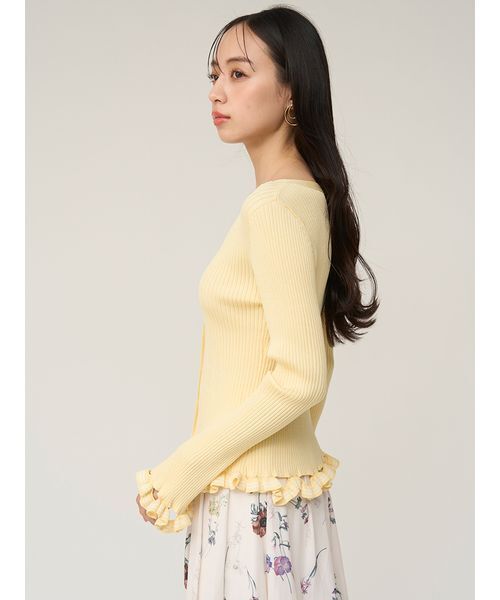 SNIDEL（スナイデル）の「ボーダーフリルカーディガン（カーディガン/ボレロ・レディース・その他/ネイビー/イエロー・F）」の18枚目の写真