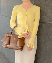 SNIDEL | ボーダーフリルカーディガン(カーディガン/ボレロ)