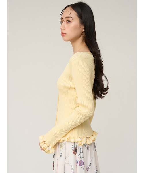 SNIDEL（スナイデル）の「ボーダーフリルカーディガン（カーディガン/ボレロ・レディース・その他/ネイビー/イエロー・F）」の7枚目の写真