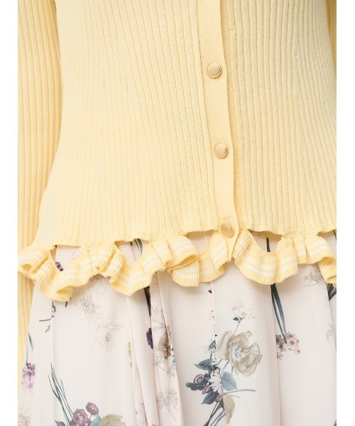 SNIDEL（スナイデル）の「ボーダーフリルカーディガン（カーディガン/ボレロ・レディース・その他/ネイビー/イエロー・F）」の9枚目の写真