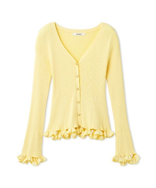 SNIDEL（スナイデル）の「ボーダーフリルカーディガン（カーディガン/ボレロ・レディース・その他/ネイビー/イエロー・F）」の12枚目の写真