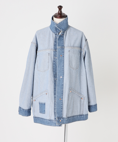 B.C STOCK（ベーセーストック）の「ウォッシャブル / DU JOUR / デュ ジュール RIDING JEAN JACKET 2（デニムジャケット・レディース・ブルー・FREE）」の17枚目の写真